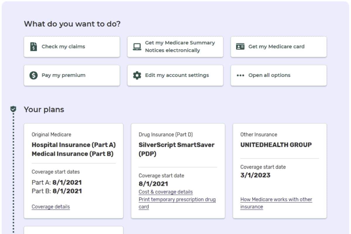 Medicare.gov | Home Account Page