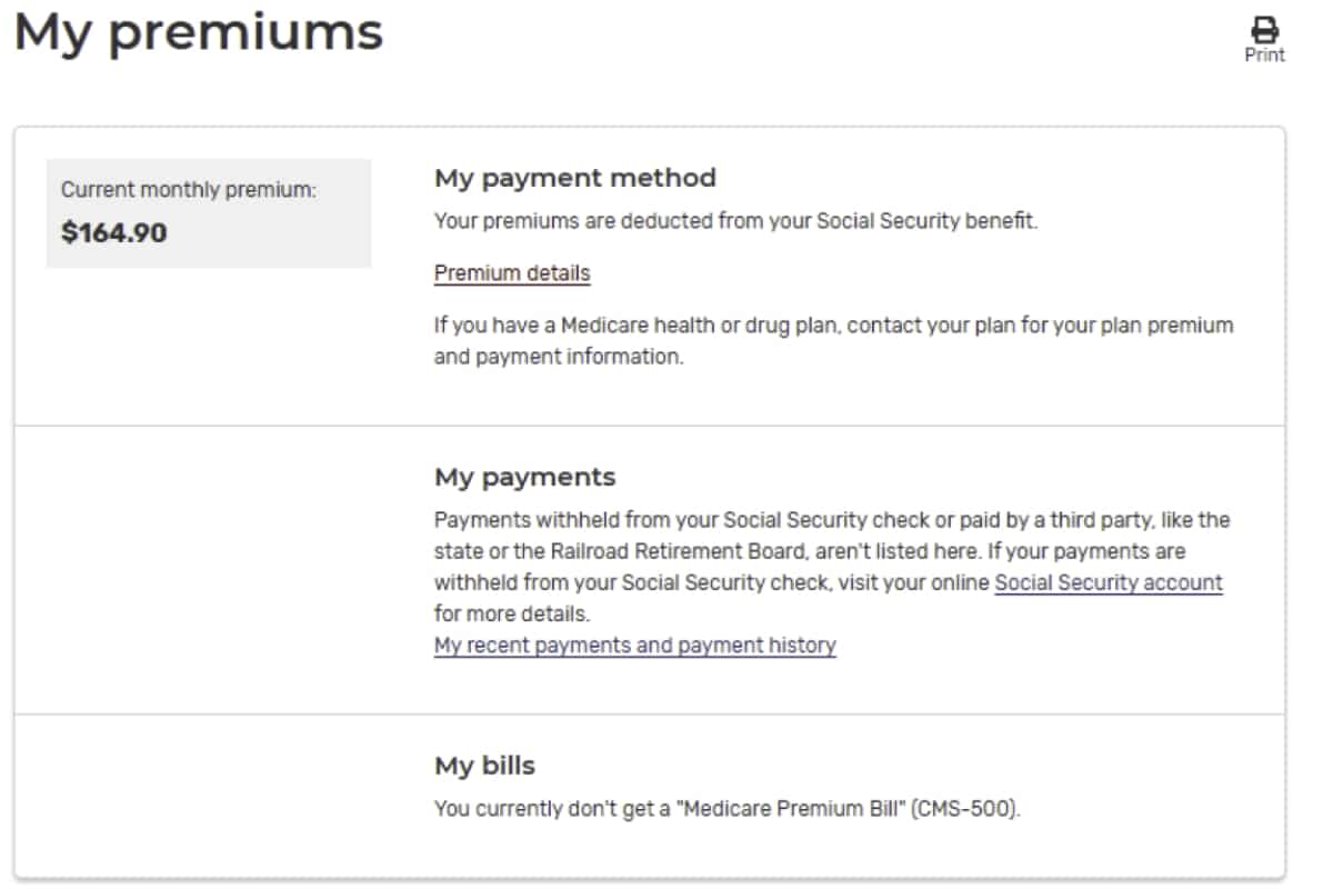 Medicare.gov | My Premiums